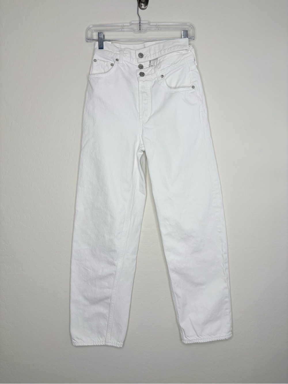 Agolde Broken Waistband Jeans White High Rise Organic Cotton Size 24 - Picture 2 of 14